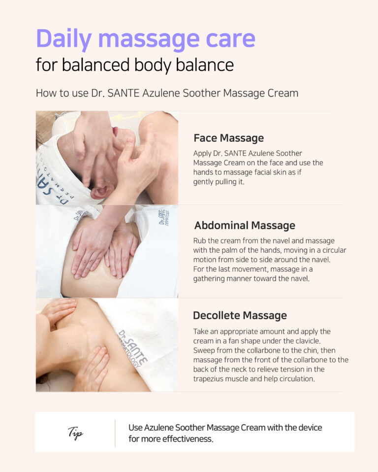 Dr. Sante Azulene Soothing Massage Cream – 1000 ml | Face, Décolleté, Body & Legs