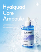 Hyalquad Core Ampoule – Intensive Hydrating Serum with 8 Types of Hyaluronic Acid, Fermented Extracts & Aquaxyl – For Dehydrated and Sensitive Skin