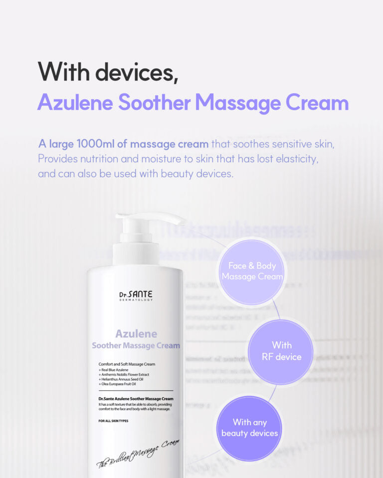 Dr. Sante Azulene Soothing Massage Cream – 1000 ml | Face, Décolleté, Body & Legs