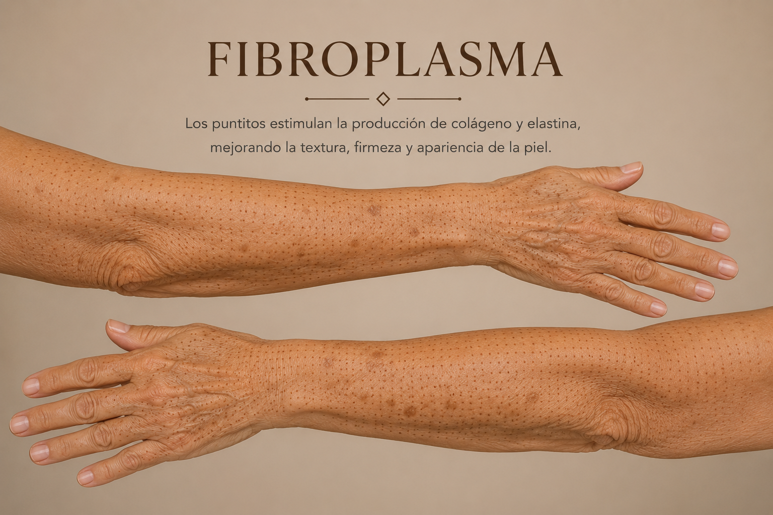 FIBROPLASMA PARTE EXTERNA DE BRAZOS l flacidez, manchas l tensor sin cirugía