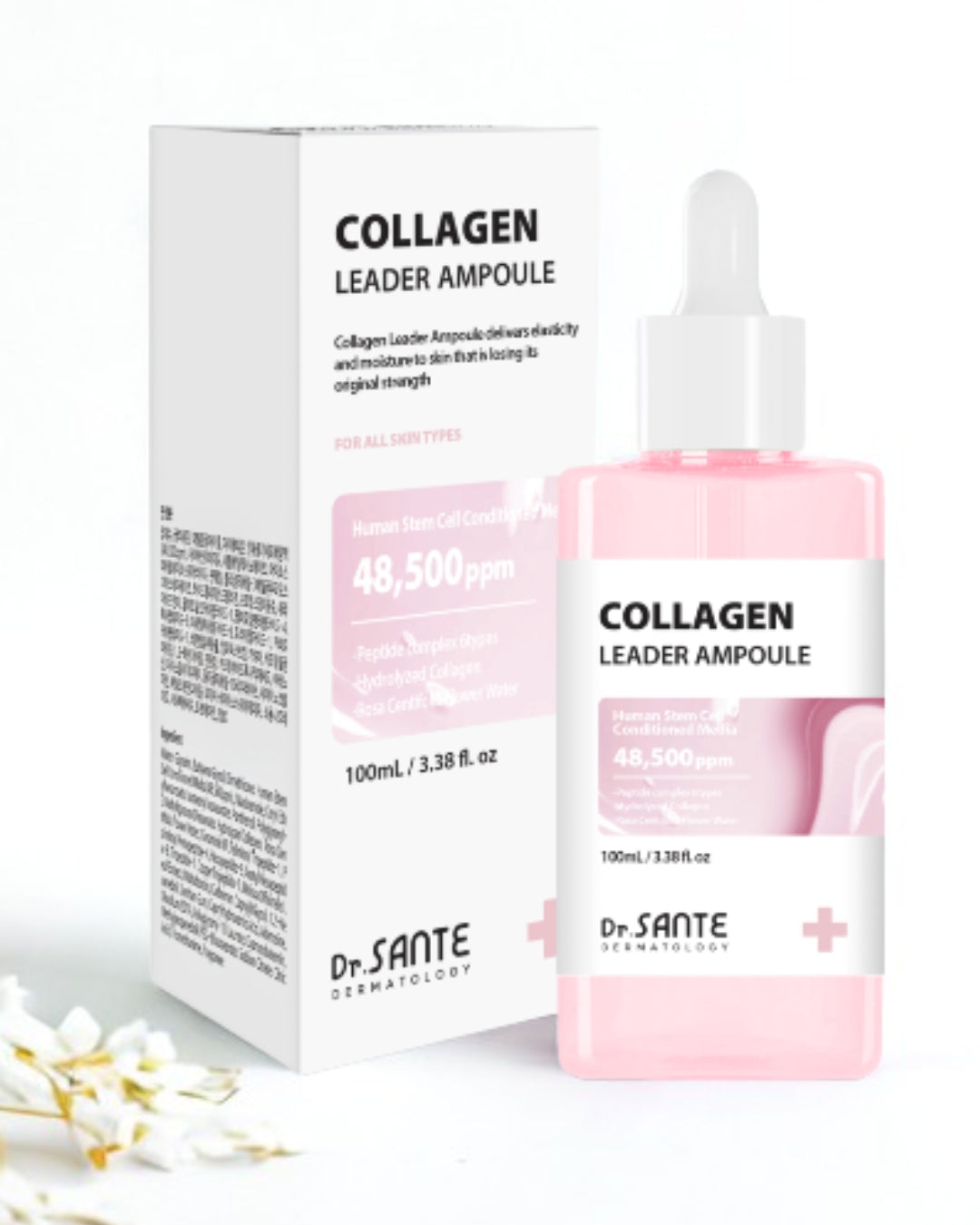 Dr. SANTE® Collagen Leader Ampoule – Firming & Revitalizing Korean Serum with Hydrolyzed Collagen, Peptides & Human Stem Cell Solution