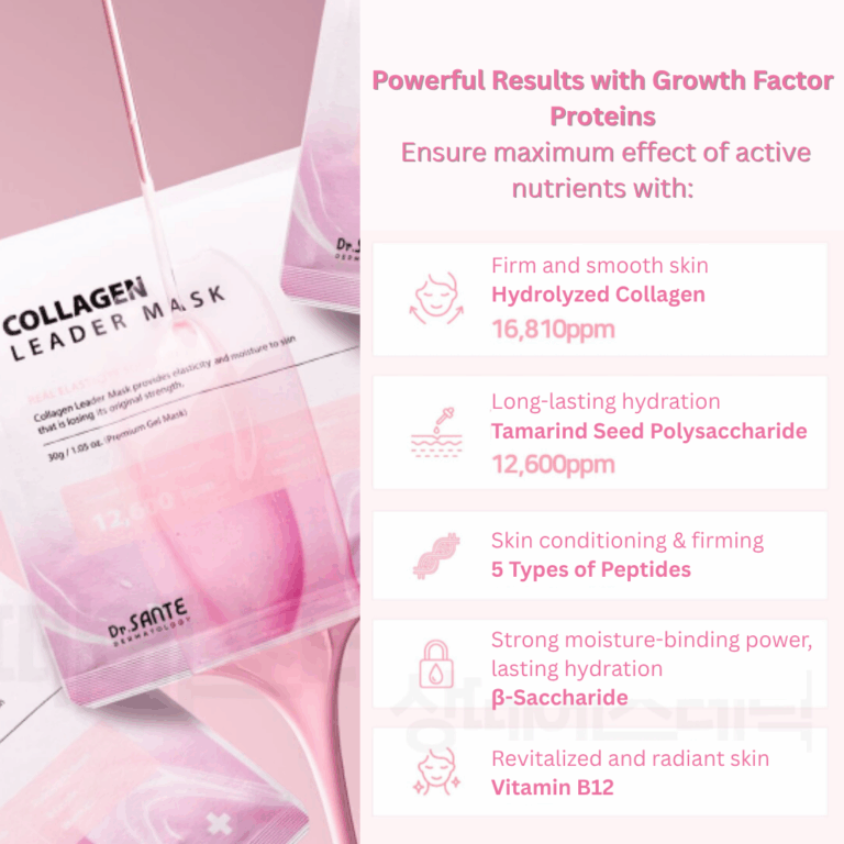 Dr. Sante Collagen Gel Mask – Intensive Hydration, Firming & Elasticity Boost with Hydrolyzed Collagen, Peptides & Fermented Extracts (10 L)
